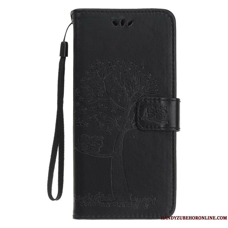 Housse iPhone 13 Pro Arbre et Hiboux à Lanière