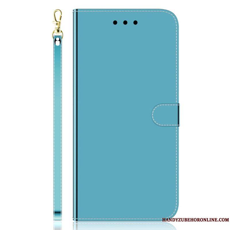 Housse iPhone 14 Pro Simili Cuir Couverture Miroir