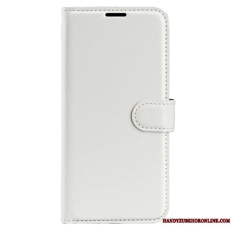 Housse iPhone 15 Plus Simili Cuir Litchi Classique