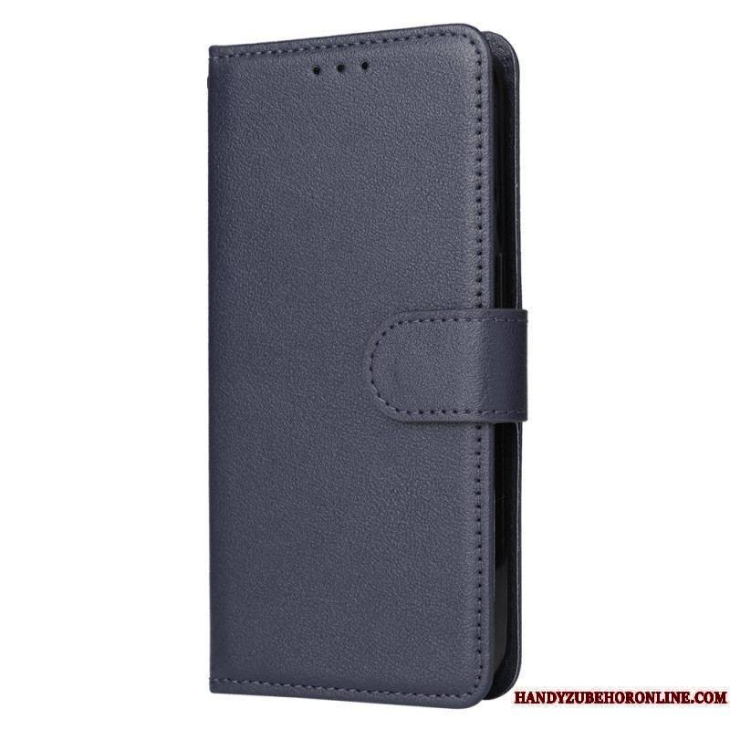 Housse iPhone 15 Plus Style Cuir Classique à Lanière