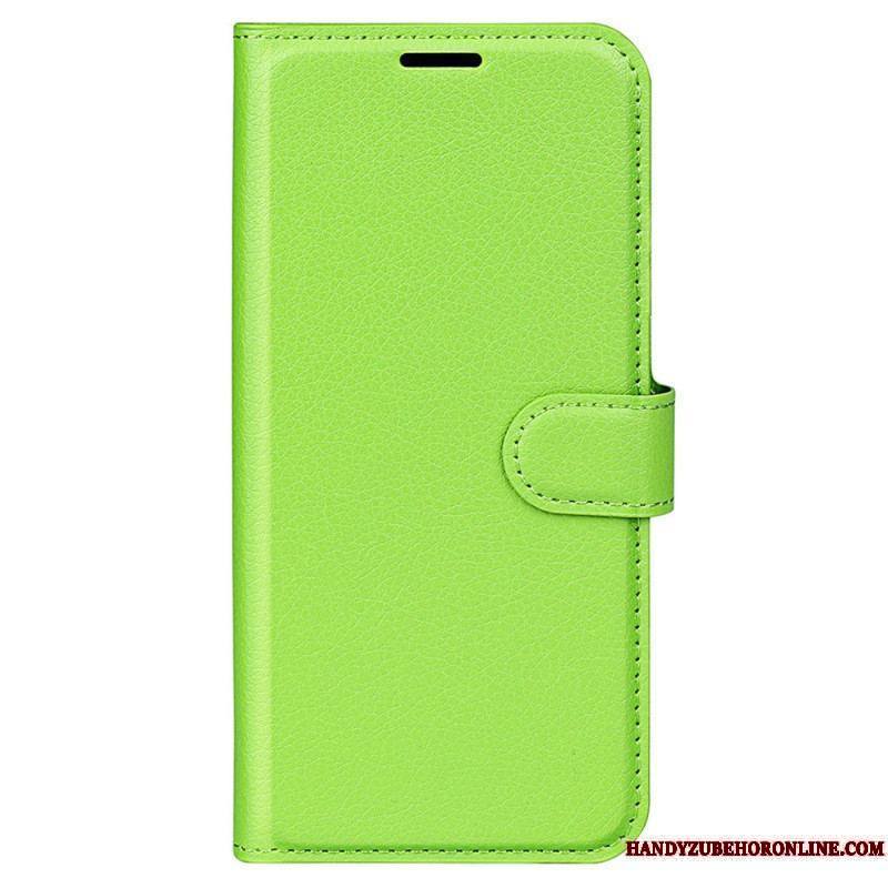 Housse iPhone 15 Pro Simili Cuir Litchi Classique