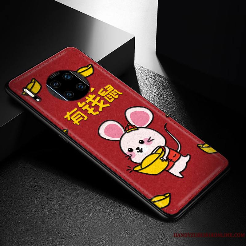 Huawei Mate 30 Rs Protection Coque De Téléphone Rat Incassable Cuir Étui Modèle Fleurie