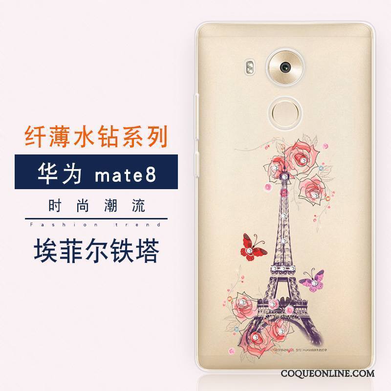 Huawei Mate 8 Coque Tout Compris Fluide Doux Silicone Tendance Bleu Luxe Incassable