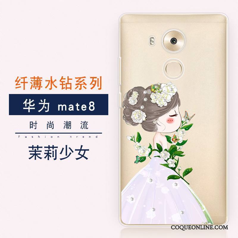 Huawei Mate 8 Coque Tout Compris Fluide Doux Silicone Tendance Bleu Luxe Incassable