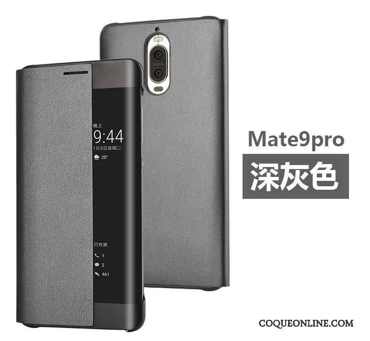 Huawei Mate 9 Pro Clamshell Étui En Cuir Coque De Téléphone Or