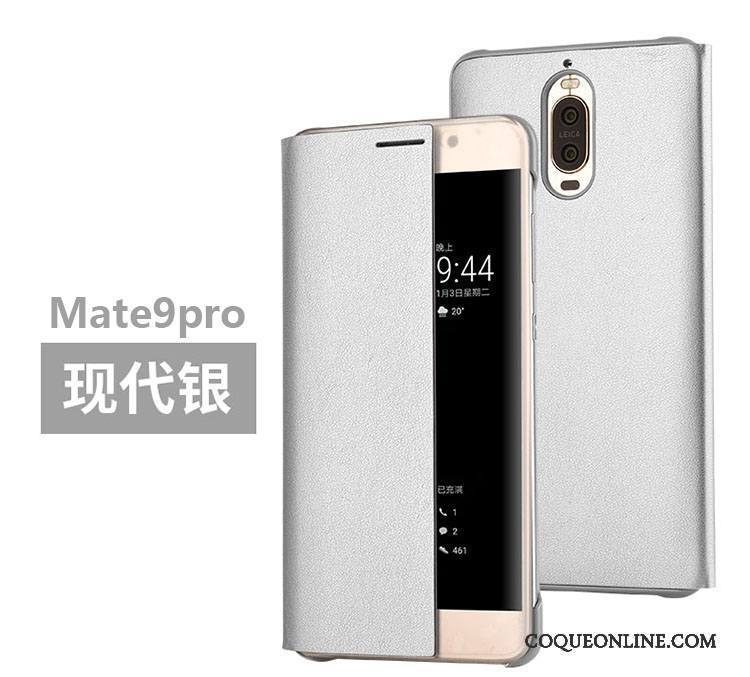 Huawei Mate 9 Pro Clamshell Étui En Cuir Coque De Téléphone Or