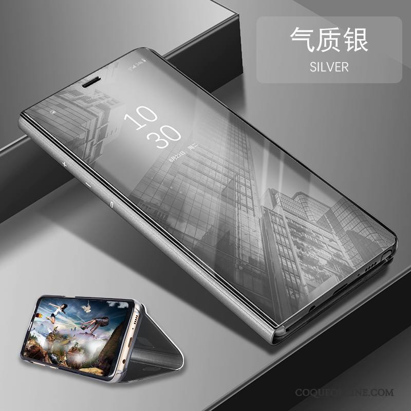 Huawei P10 Argent Étui En Cuir Incassable Housse Tout Compris Coque De Téléphone Miroir