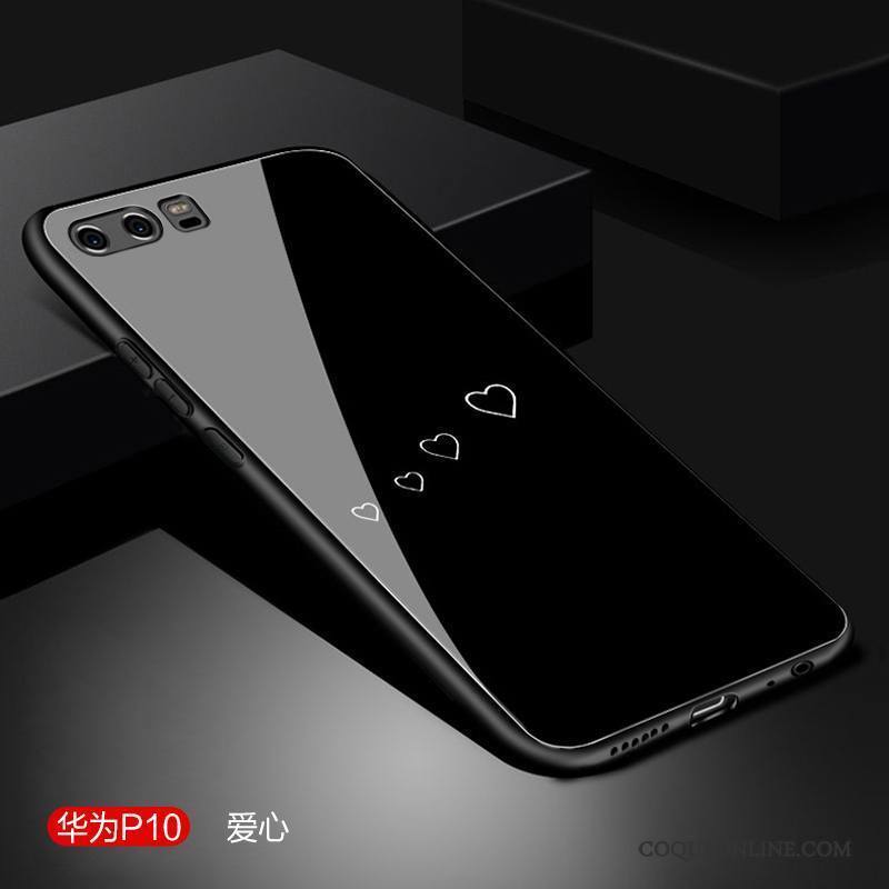 Huawei P10 Coque Créatif Protection Tout Compris Noir Verre Incassable Étui