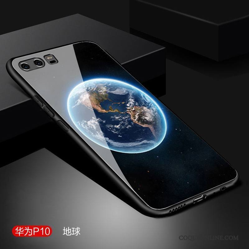 Huawei P10 Coque Créatif Protection Tout Compris Noir Verre Incassable Étui