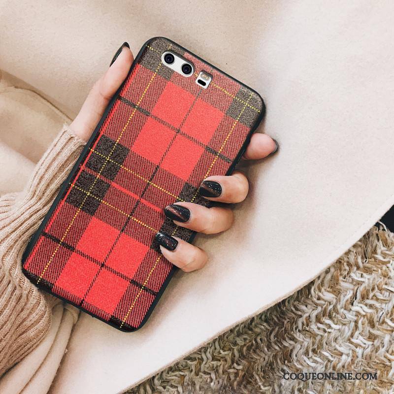 Huawei P10 Coque Personnalité Rouge Créatif Vintage Incassable Tout Compris Marque De Tendance