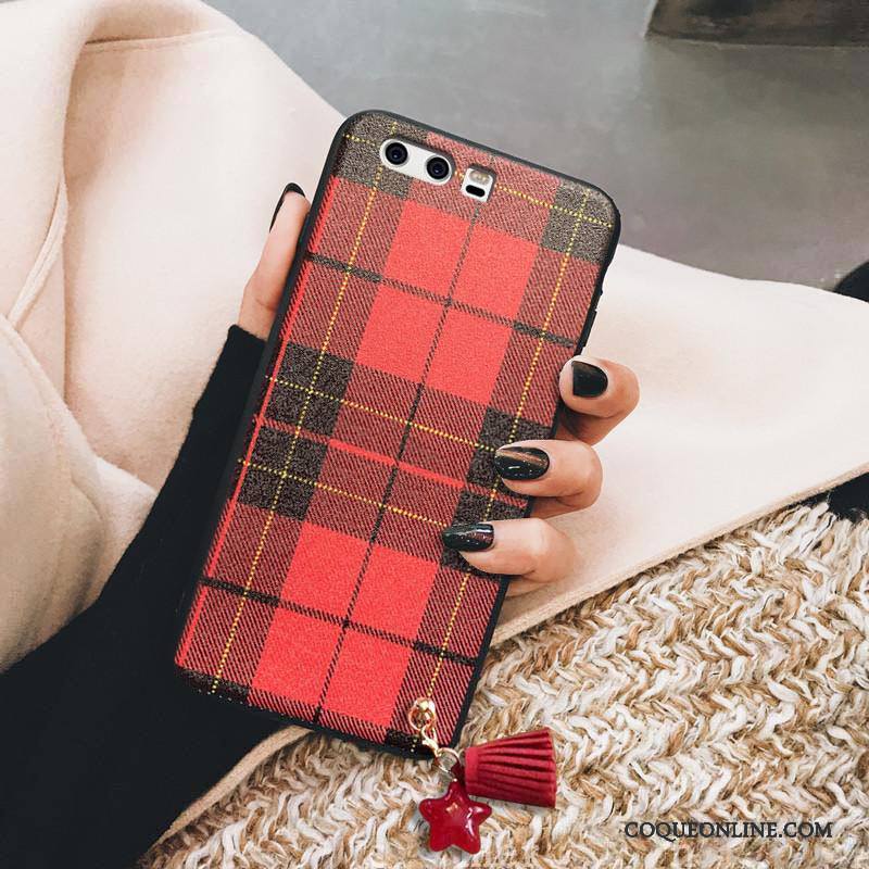 Huawei P10 Coque Personnalité Rouge Créatif Vintage Incassable Tout Compris Marque De Tendance