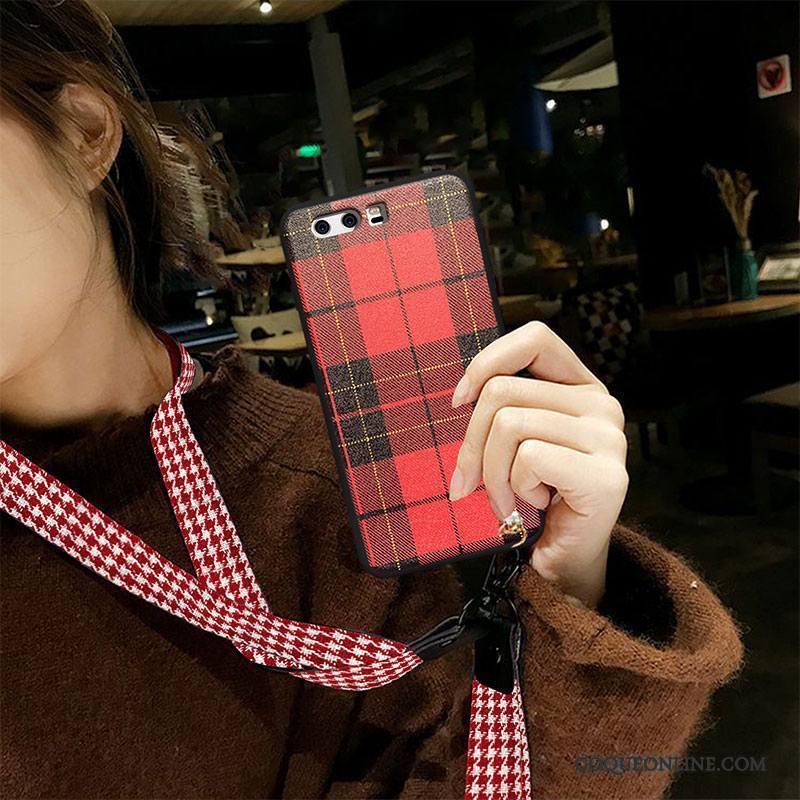 Huawei P10 Coque Personnalité Rouge Créatif Vintage Incassable Tout Compris Marque De Tendance