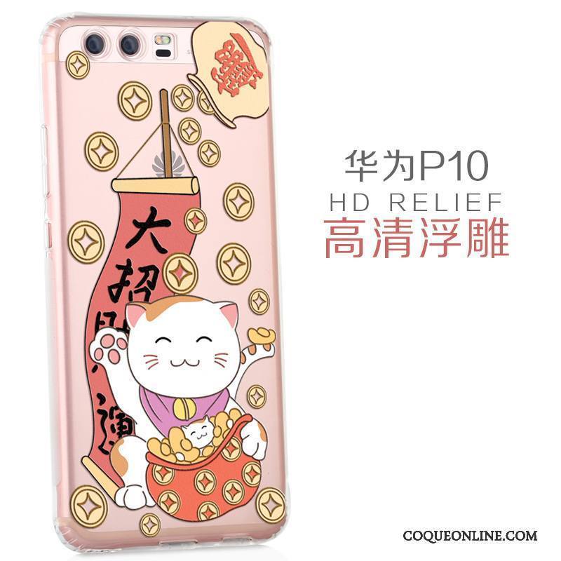 Huawei P10 Coque Transparent Protection Créatif Très Mince Dessin Animé Personnalité Étui