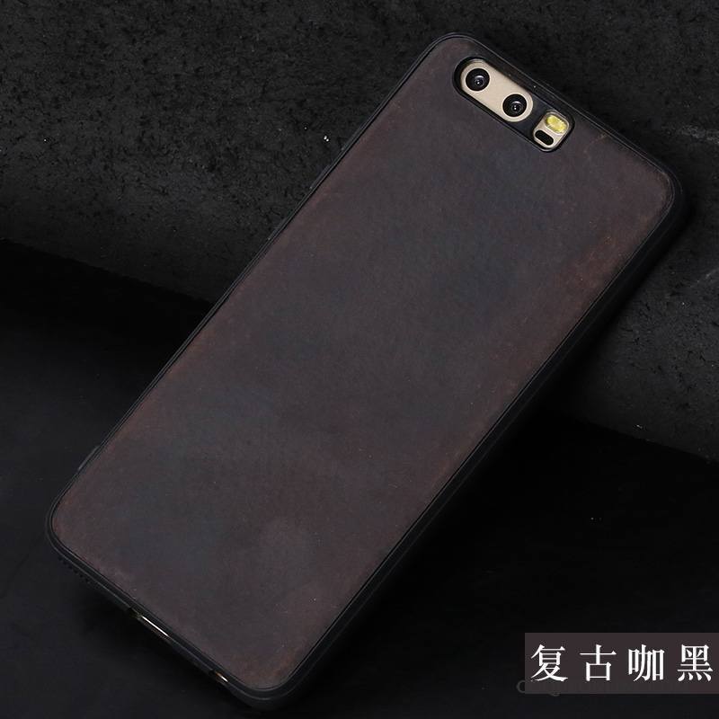 Huawei P10 Tendance Coque De Téléphone Vintage Créatif Bleu Marin Étui En Cuir Incassable