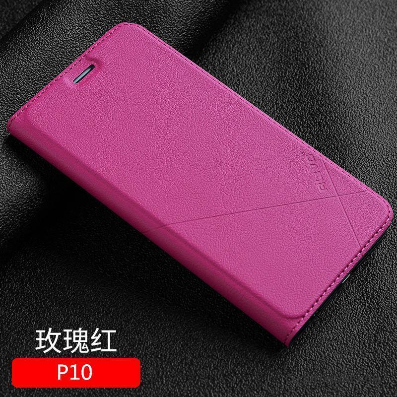 Huawei P10 Étui Étui En Cuir Clamshell Protection Incassable Coque De Téléphone Bleu