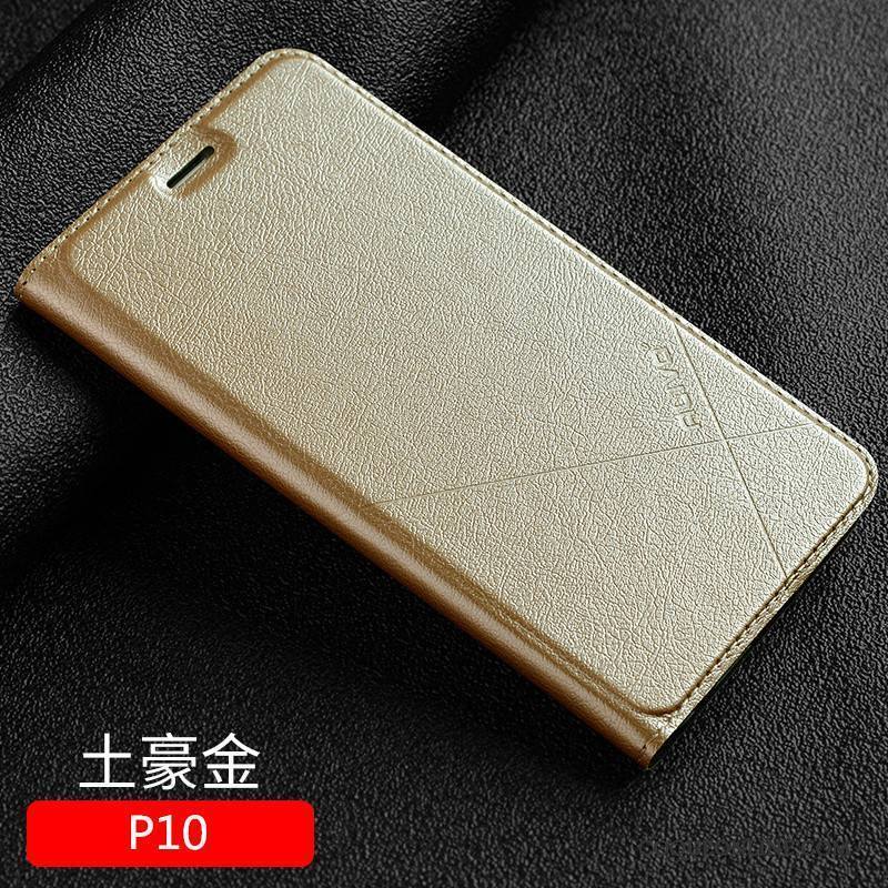 Huawei P10 Étui Étui En Cuir Clamshell Protection Incassable Coque De Téléphone Bleu