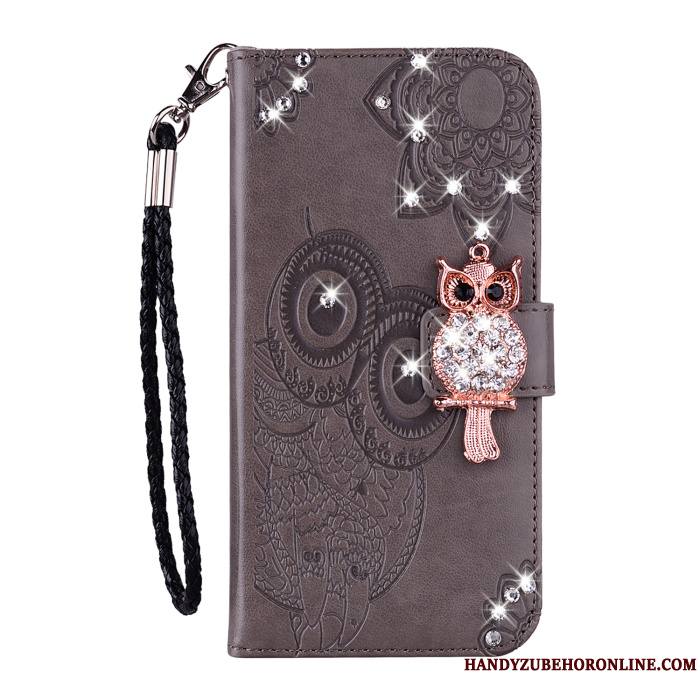 Huawei P30 Pro Coque De Téléphone Ornements Suspendus Incassable Strass Protection Étui En Cuir Chat