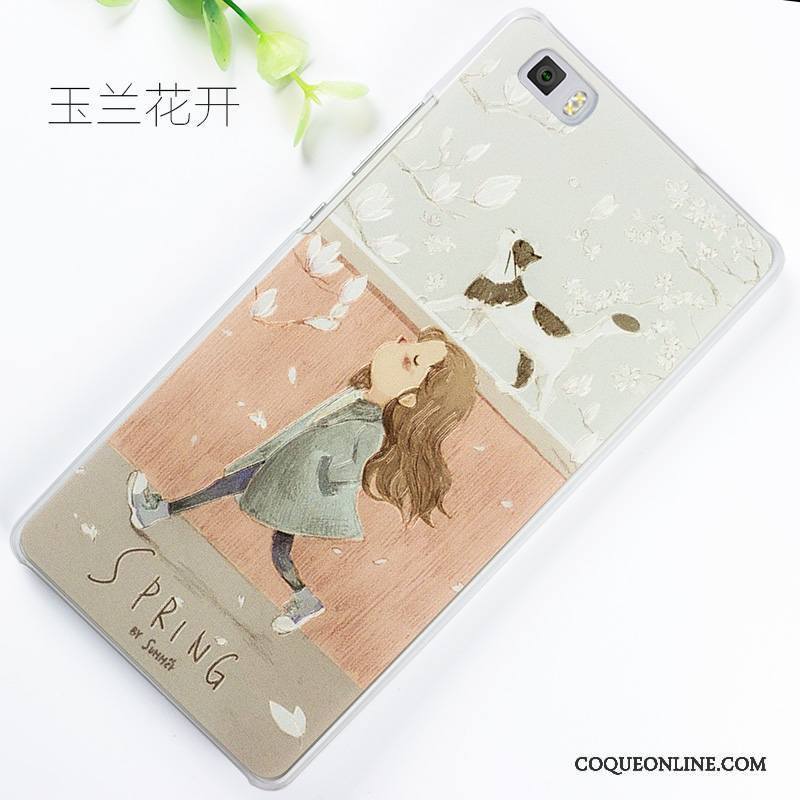 Huawei P8 Lite Peinture Gaufrage Jeunesse Coque De Téléphone Gris Étui Protection