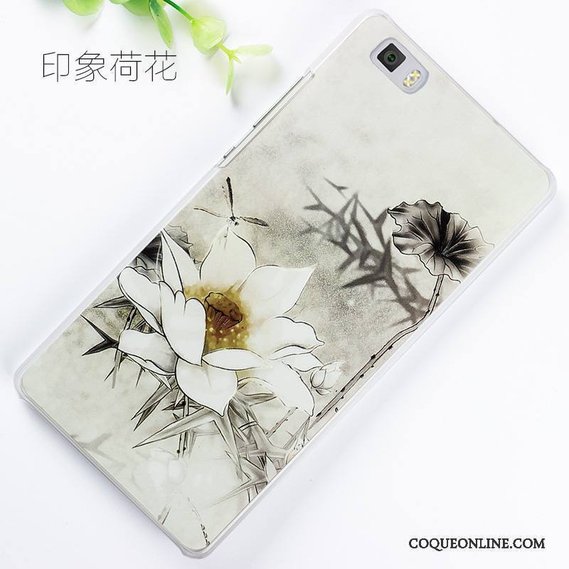 Huawei P8 Lite Peinture Gaufrage Jeunesse Coque De Téléphone Gris Étui Protection