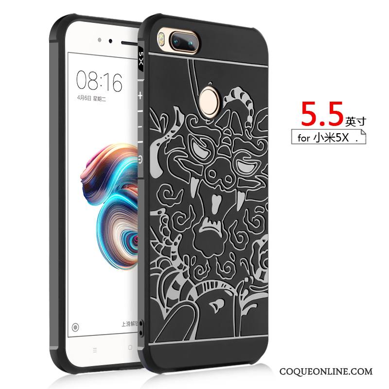 Mi 5x Coque Ballon Incassable Gaufrage Petit Protection Gris Business