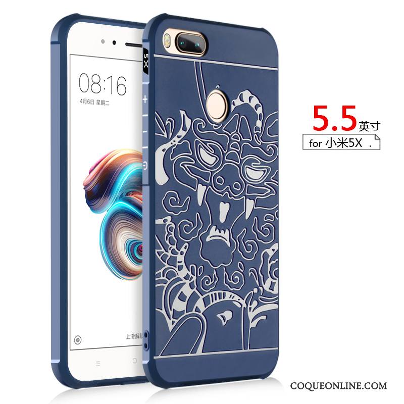 Mi 5x Coque Ballon Incassable Gaufrage Petit Protection Gris Business