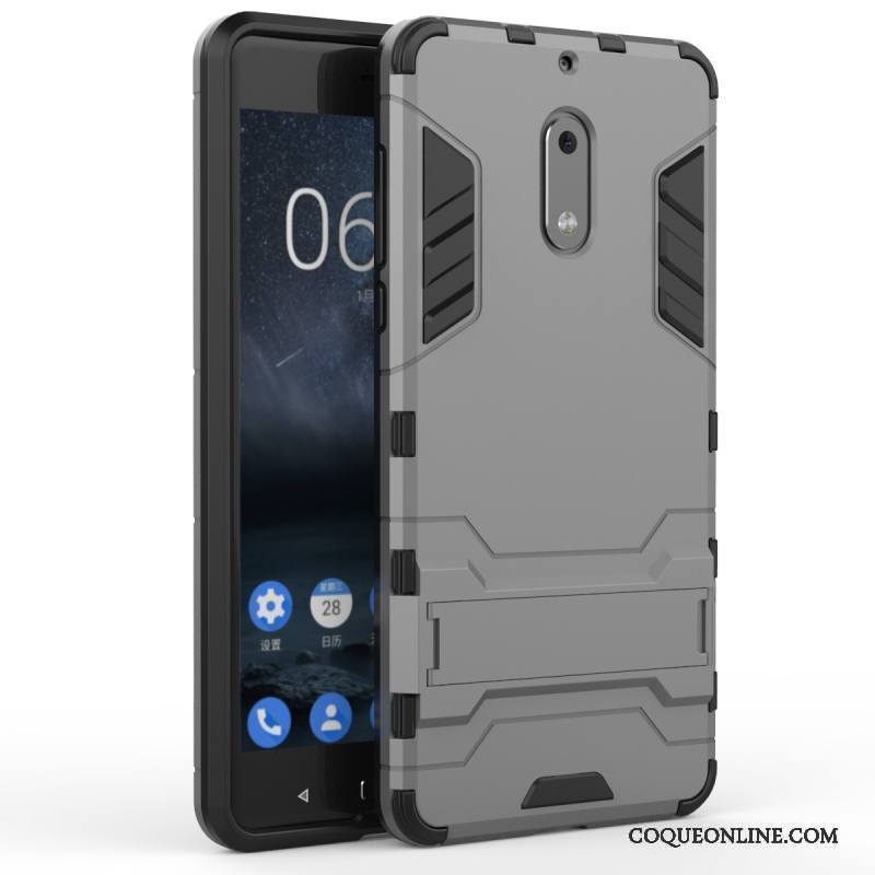 Nokia 6 Coque Difficile Support Étui Créatif Bleu Protection Tendance