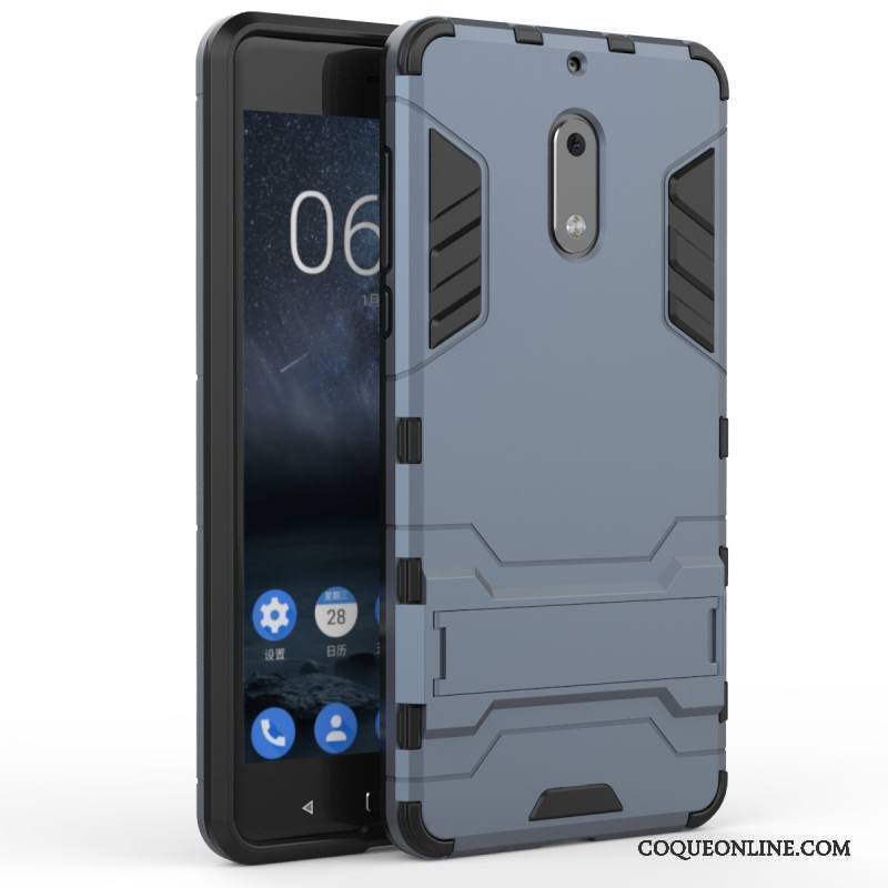 Nokia 6 Coque Difficile Support Étui Créatif Bleu Protection Tendance