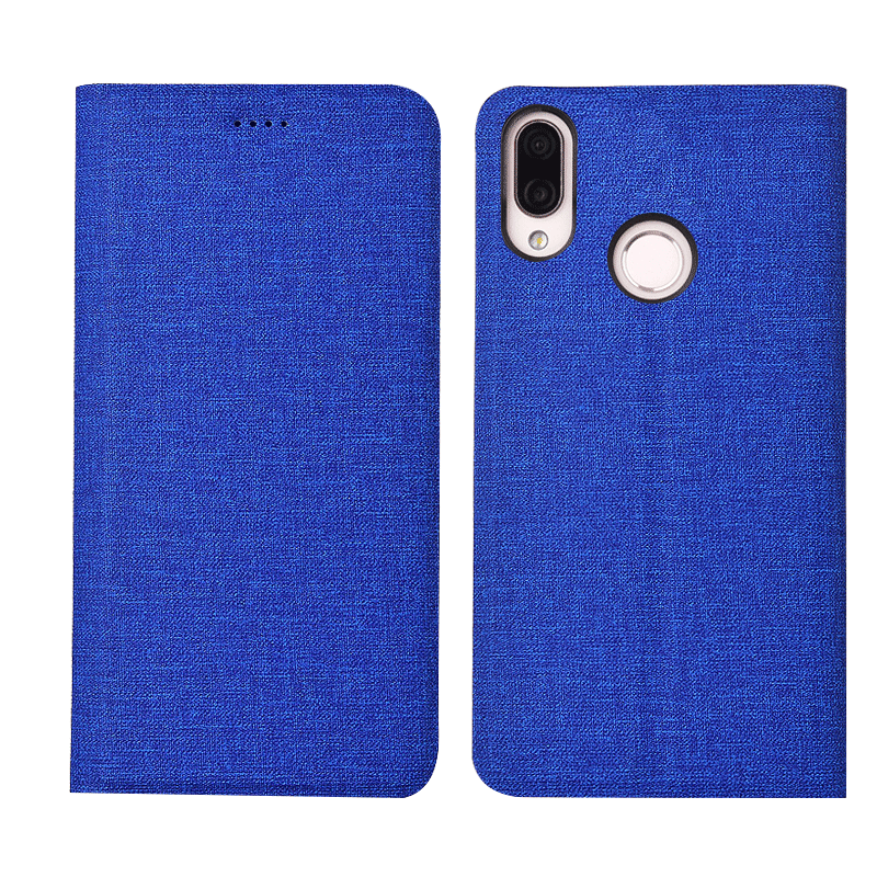 Redmi Note 7 Rouge Housse Petit Étui Bleu Coque De Téléphone Lin