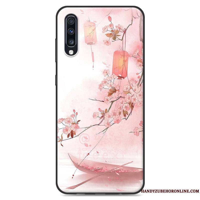 Samsung Galaxy A50 Fluide Doux Petit Style Chinois Bleu Coque Étoile Personnalité