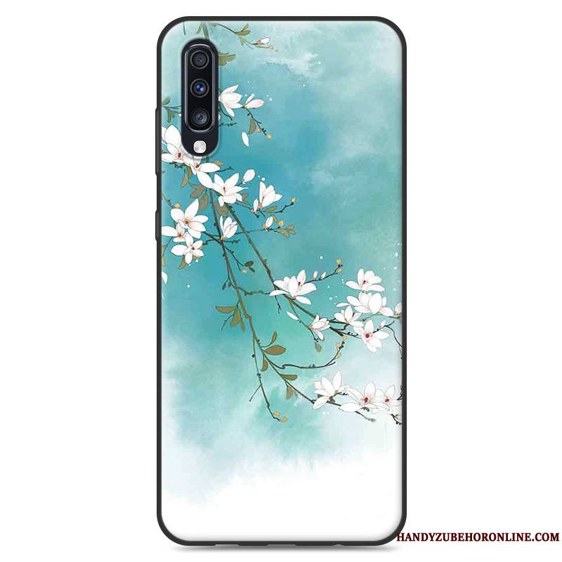 Samsung Galaxy A50 Fluide Doux Petit Style Chinois Bleu Coque Étoile Personnalité