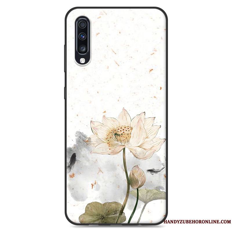 Samsung Galaxy A50 Fluide Doux Petit Style Chinois Bleu Coque Étoile Personnalité