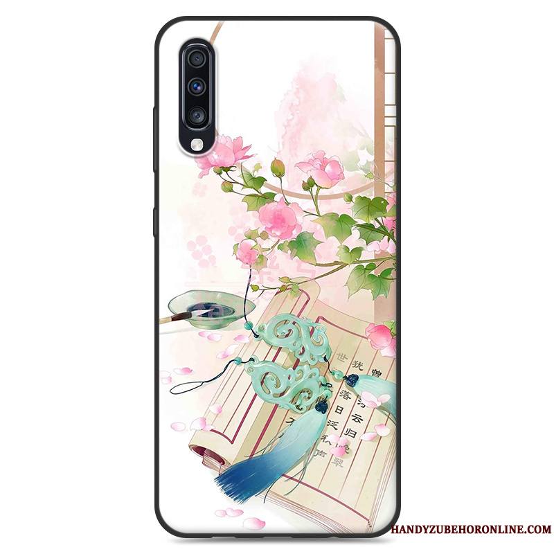 Samsung Galaxy A50 Fluide Doux Petit Style Chinois Bleu Coque Étoile Personnalité