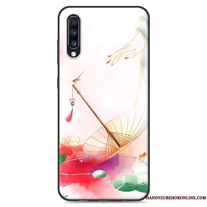 Samsung Galaxy A50 Fluide Doux Petit Style Chinois Bleu Coque Étoile Personnalité