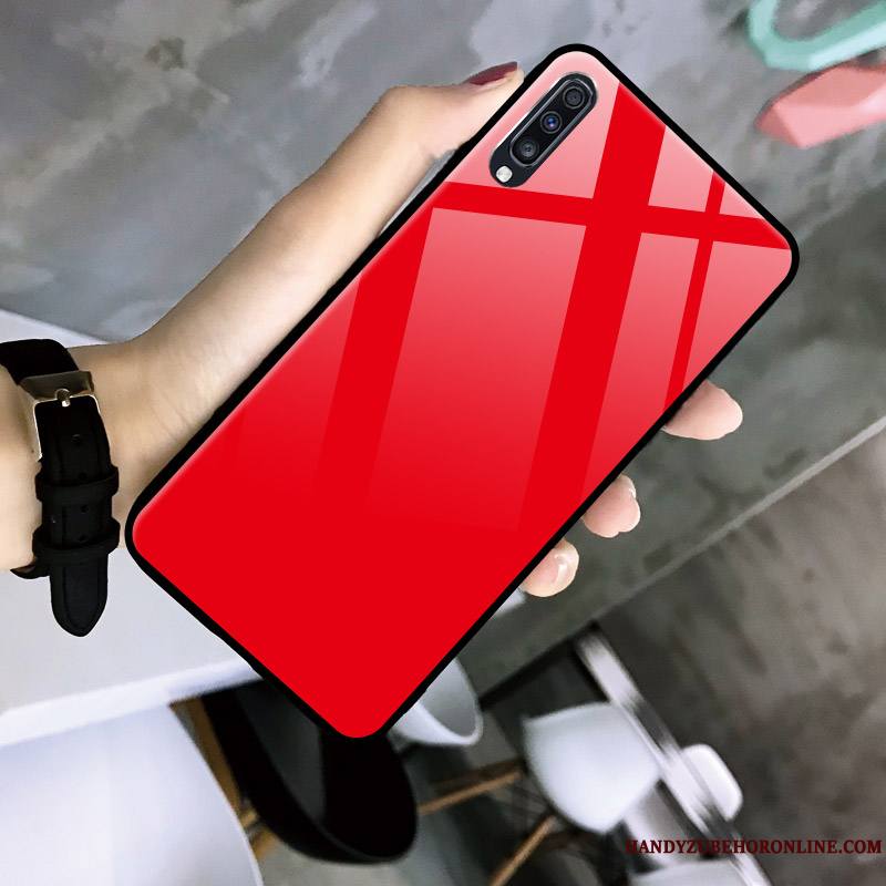 Samsung Galaxy A70 Mode Coque De Téléphone Étoile Protection Net Rouge Simple Incassable