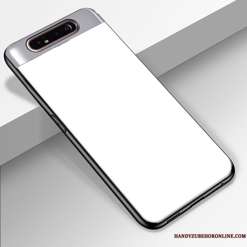 Samsung Galaxy A80 Coque Incassable Étoile Tendance Silicone Blanc Verre Étui