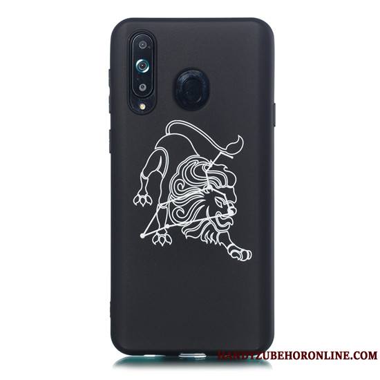 Samsung Galaxy A8s Délavé En Daim Téléphone Portable Fluide Doux Étui Dessin Animé Noir Coque