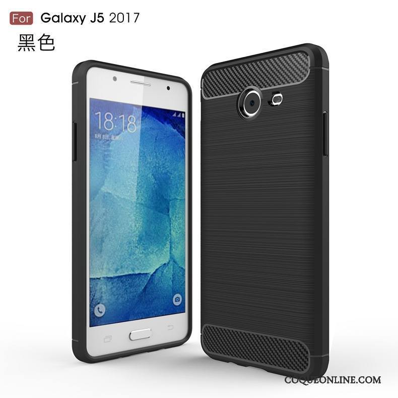 Samsung Galaxy J5 2017 Soie Noir Étoile Fluide Doux Coque Téléphone Portable Étui