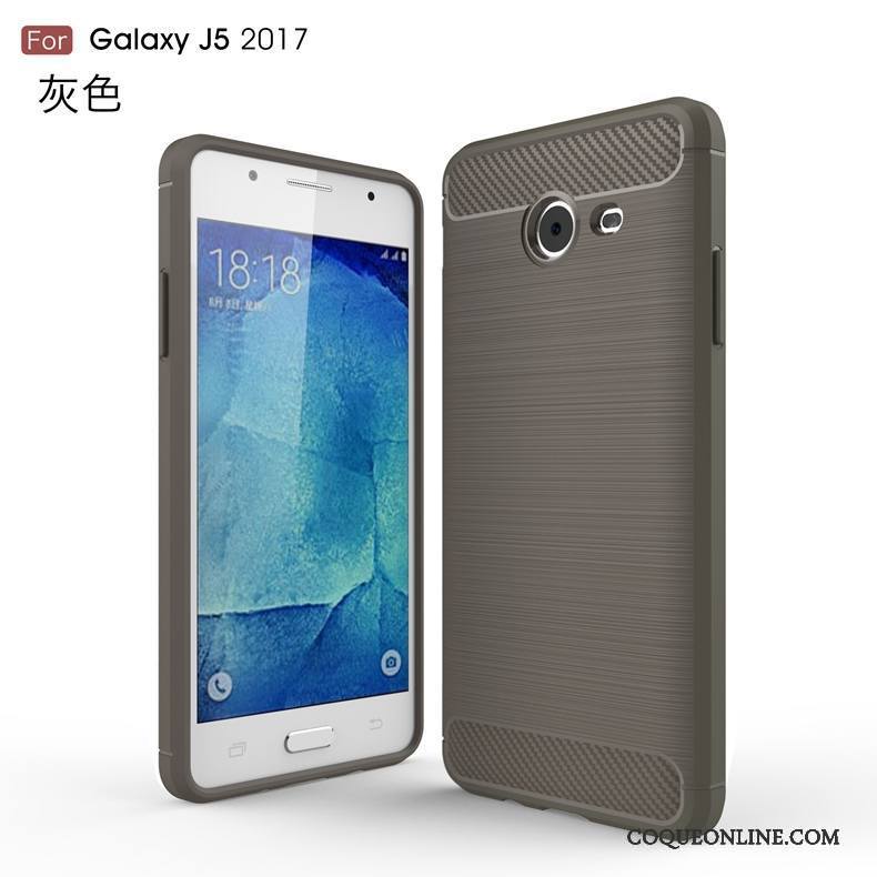 Samsung Galaxy J5 2017 Soie Noir Étoile Fluide Doux Coque Téléphone Portable Étui