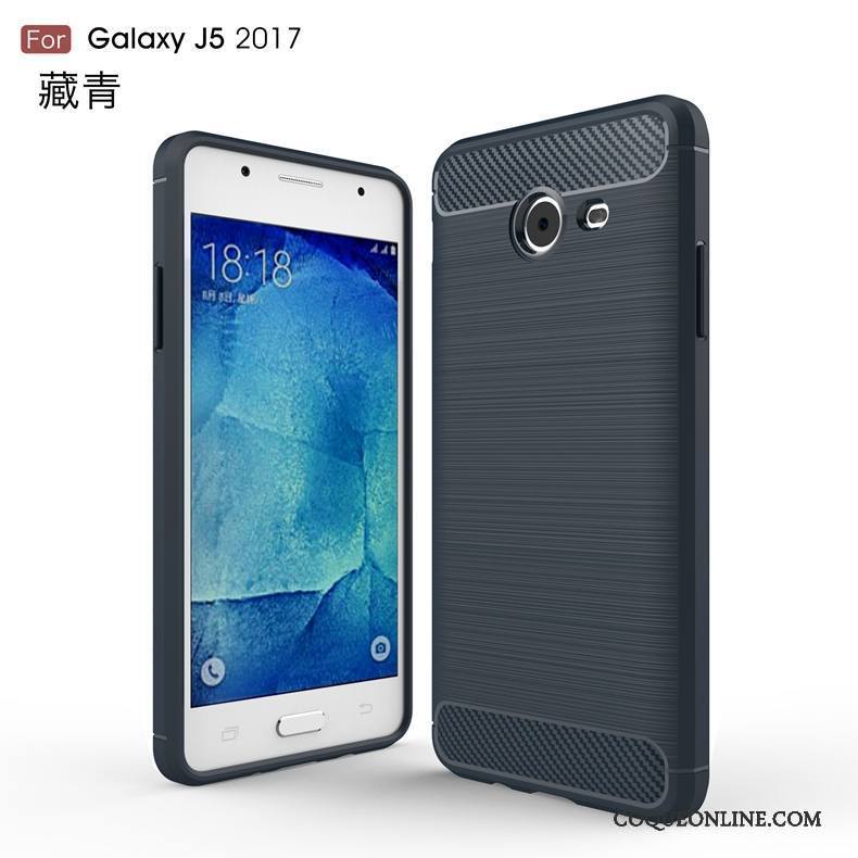 Samsung Galaxy J5 2017 Soie Noir Étoile Fluide Doux Coque Téléphone Portable Étui