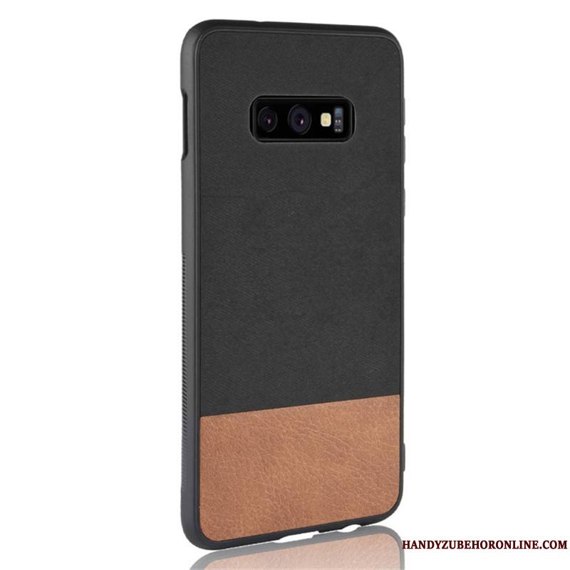 Samsung Galaxy S10e Tout Compris Couture Couleurs Fluide Doux Coque De Téléphone Gris Denim Étui