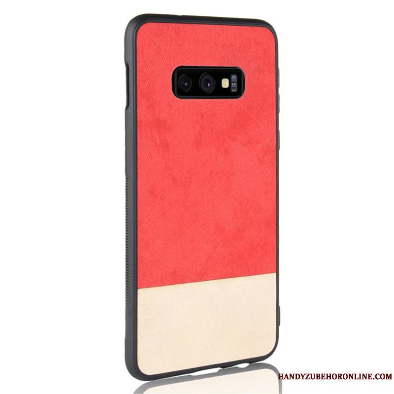 Samsung Galaxy S10e Tout Compris Couture Couleurs Fluide Doux Coque De Téléphone Gris Denim Étui