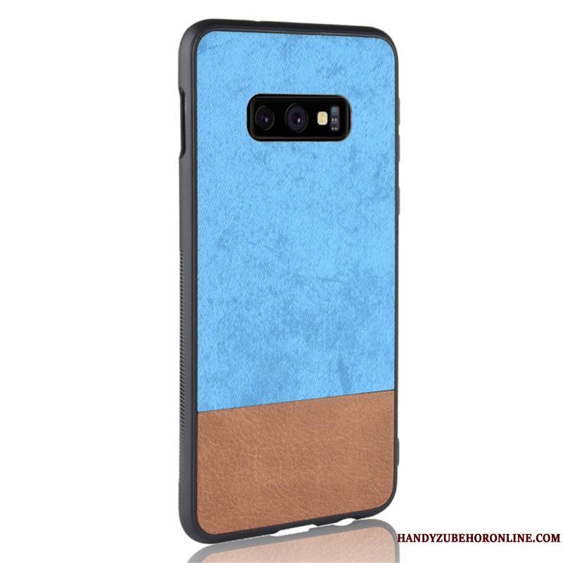 Samsung Galaxy S10e Tout Compris Couture Couleurs Fluide Doux Coque De Téléphone Gris Denim Étui