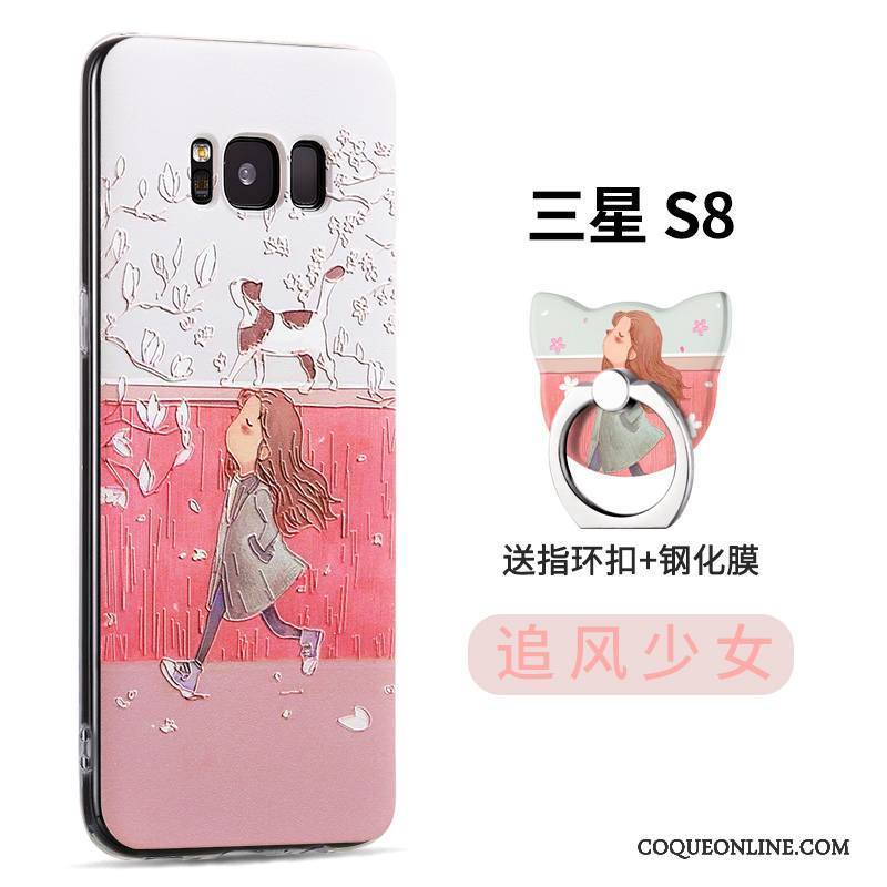 Samsung Galaxy S8 Coque Silicone Protection Tendance Étoile Rose Étui Créatif