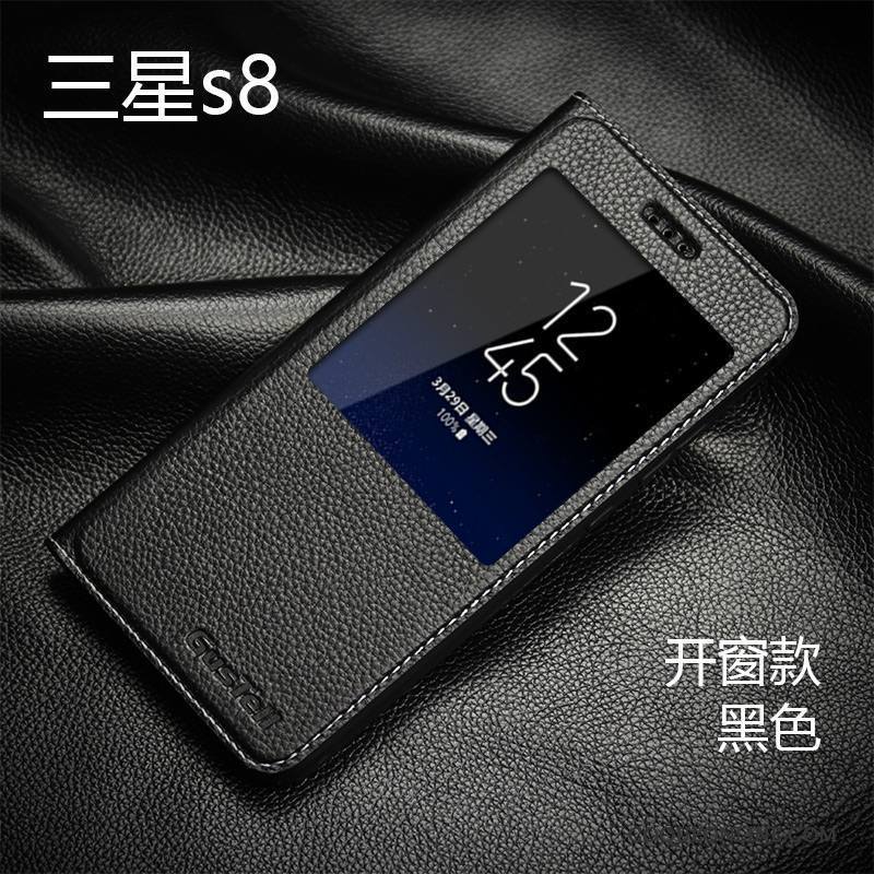 Samsung Galaxy S8 Incassable Coque De Téléphone Téléphone Portable Étui En Cuir Cuir Véritable Étoile Business