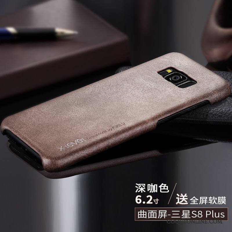 Samsung Galaxy S8+ Incassable Étui En Cuir Noir Nouveau Coque De Téléphone Étoile Très Mince