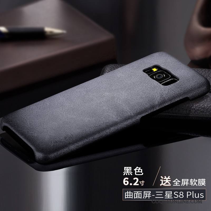 Samsung Galaxy S8+ Incassable Étui En Cuir Noir Nouveau Coque De Téléphone Étoile Très Mince