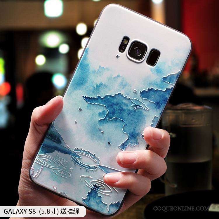 Samsung Galaxy S8 Style Chinois Coque De Téléphone Créatif Bleu Clair Étoile Tout Compris Silicone