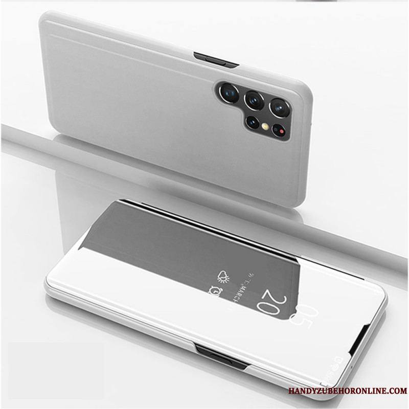 View Cover Samsung Galaxy S22 Ultra 5G Miroir et Simili Cuir