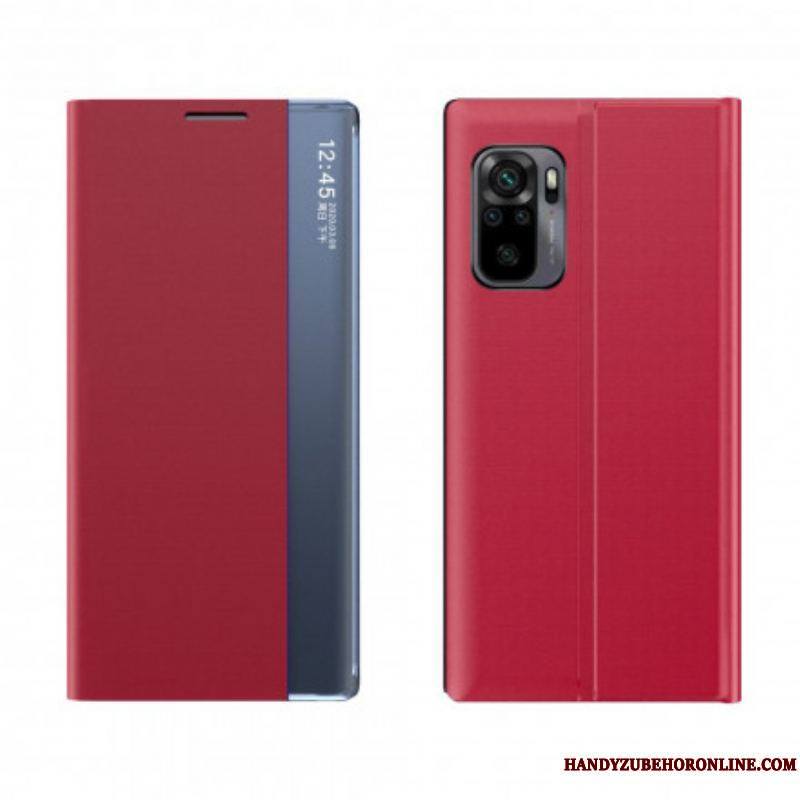 View Cover Xiaomi Redmi Note 10/10S/Poco M5s Simili Cuir Texturé