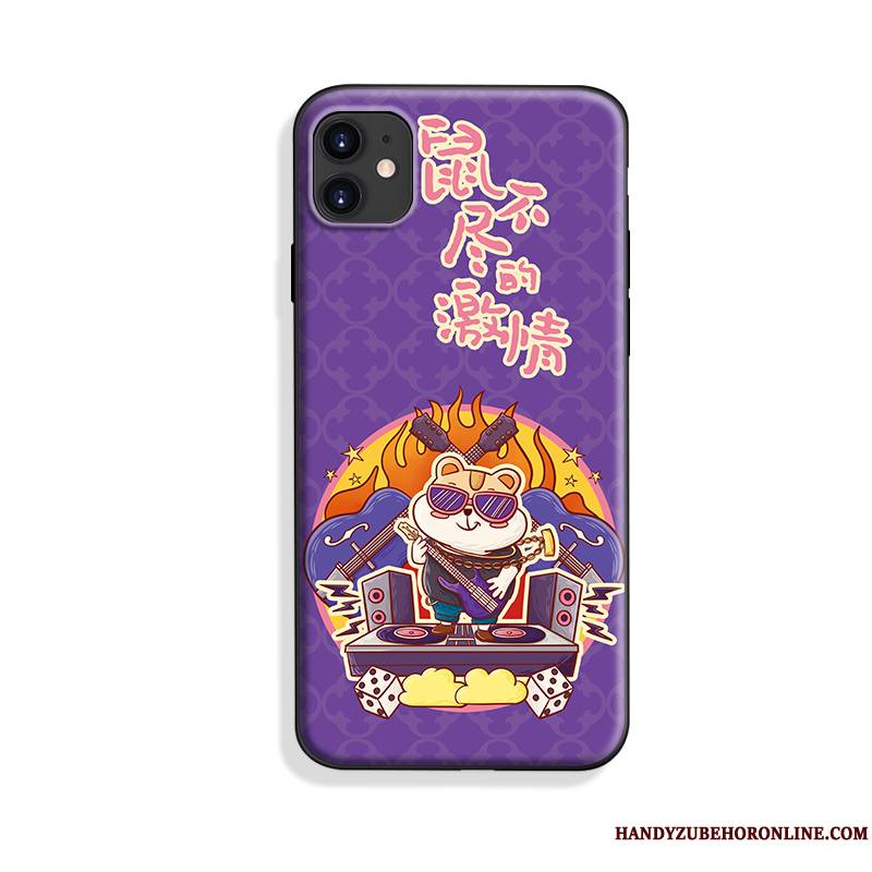 iPhone 11 Coque Net Rouge Rat Style Chinois Silicone Fluide Doux Personnalité Dessin Animé